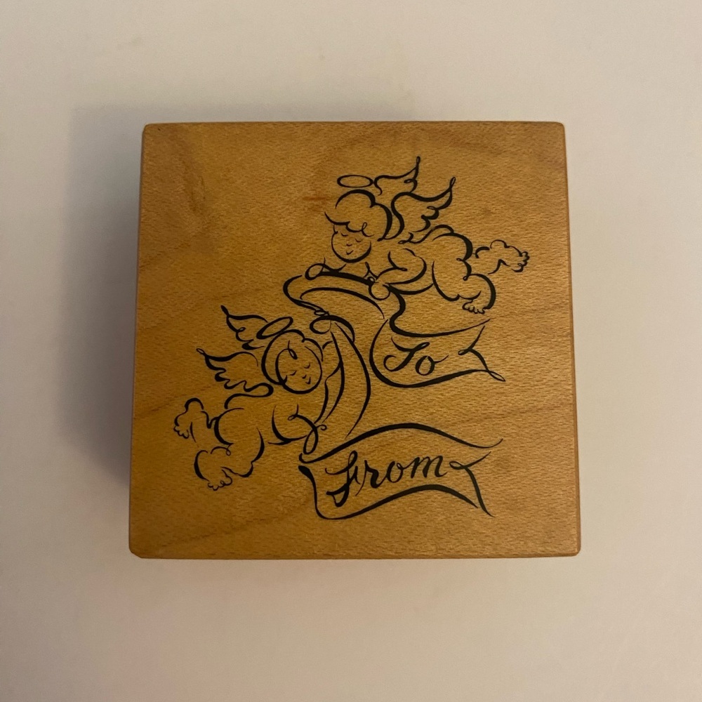 PSX E-2731 Angel To and From rubber stamp